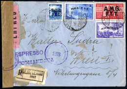 Cover 1948, Raccomandata Espresso Del 23.11.48 Da Trieste A Vienna, Affrancata Con 30L + 30L + 100L + Espresso 35L, Tutt - Autres & Non Classés