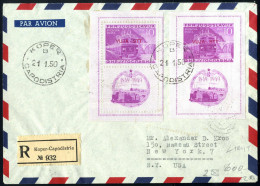 Cover 1950, Due Aerogrammi Raccomandati Del 21.1.1950 (FDC!) Da Koper-Capodistria A New York (USA) E Del 2.2.1950 A Mila - Autres & Non Classés