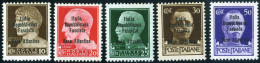 * 1943, Serie Completa Di 5 Valori (10 C., 20 C. 25 C., 30 C. E 50 C.) Con Soprastampa "Italia Repubblicana Fascista Bas - Other & Unclassified