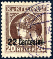 O 1918, 22 Centesimi Auf 20 H. Braun In Der LZ 11½, Mit Einem Teilabschlag Eines K.u.K. Etappenpostamtes Entwertet, Selt - Sonstige & Ohne Zuordnung