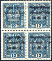 ** 1918, 12 Heller Verde Azzurro In Blocco Di Quattro Con Soprastampa "Regno D'Italia / Venezia Giulia / 3. XI. 18.", Il - Venezia Giuliana