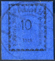 O 1918, 10 Heller Nero Su Oltremare Usato A Algund, Sass. 3 / 3500,- - Meran