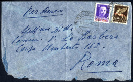 Cover 1941, Lettera Aerea Della "Posta Militare N° 82" Del 14.11 Per Roma, Affrancata Con Gemelli 50 C. Violetto E 50 C. - Îles Ioniennes