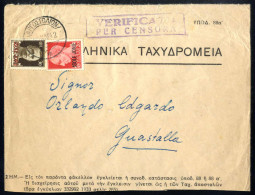 Cover 1942, Lettera Da Corfù Il 25.3 Per Guastalla, Affrancata Con 20+30 C., Censurata, Sass. 3,5 - Îles Ioniennes