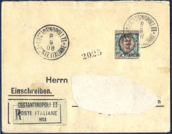 O 1908, 4 Pia Soprastampa Spostata A Destra Su Lettera Per La Germania (indirizzo Ritagliato), Valutato Come Usato, Sass - Zonder Classificatie