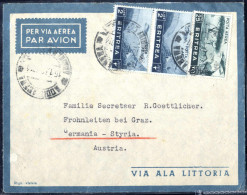 Cover 1939, Lettera Aerea Da Addis Abeba Il 16.1 Per Graz (Austria), Affrancata Con Soggetti Africani 25 C. Verde Scuro  - Erythrée