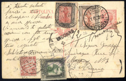 Cover 1922, Cartolina Postale Italiana Da 10 C. Rosa Del 21.6.1922 Con Affrancatura Complementare 5 C., 10 C. E 15 C. Da - Libya