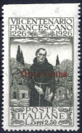 ** 1926, S. Francesco 5+2,50 L. Non Dentellato In Alto, Sass 28a / 4500.- - Oltre Giuba