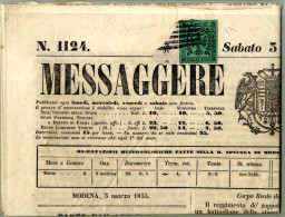 Cover Modena 1855/59, Lotto Di Sei Buste Con Affrancature Pregiate, Notato La Lettera Di 40 Cent. Con Sass.2+9+8+8+8e+8g - Modena