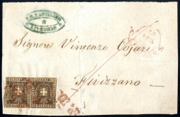 Piece/cover Toscana 1852/61 Ca. Lotto Di 10 Buste, Un Frontespizio Ed Un Frammento Prevalentemente In Buona Qualità Con  - Toskana