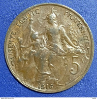 Pièce De 5 Centimes Daniel-Dupuis De 1916*  …. Vendu En L’état (32) - Andere & Zonder Classificatie