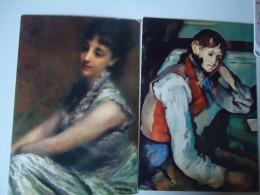 CEZANNE RONZONI 2  POSTCARDS PAINTINGS WOMENS    MORE  PURHASES 10% DISCOUNT - Pintura & Cuadros