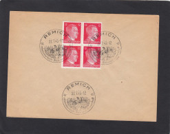 SONDERSTEMPEL " REMICH REBENUMKRÄNZTE WEIN- UND WINZERSTADT " AUF BRIEFUMSCHLAG. - 1940-1944 Duitse Bezetting