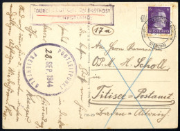 Cover 1944, Ansichtskarte Von Sterzing Vom 28.9.1944 Von Freienfeld Durch Die Deutsche Dienstpost Alpenvorland über Ster - Oficial