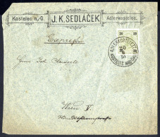 Cover "ADLERKOSTELETZ" 1891; Einkreisstpempel Auf Mit 20 Kr. Frankiertem Firmenkuvert, (links Geöffnet (Kuvert Verkürzt) - Otros & Sin Clasificación