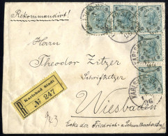 Cover "KARLSBAD", Einkreisstempel Auf Mit Fünf 3 Kr. Frankiertem Reko-Brief Nach Wiesbaden - Otros & Sin Clasificación