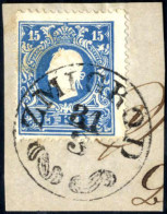 Piece Zmigrod, RSo-f (Müller 90 Punkte) Briefstück Mit 15 Kr. Blau Type II, ANK 15 II - Otros & Sin Clasificación