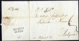 Cover "Pesth" 1844, Brief Von 1844 Von Pesth Nach Belgrad, Abgangsstempel "PESTH", Handschriftliche Taxe, Rückseitig Der - Sonstige & Ohne Zuordnung