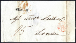 Cover "Pesth" 1845, Brief Aus Pest Am 15.1. Nach London (Großbritannien), Transit Forbach, Taxiert 1 Sh 5 P - Autres & Non Classés