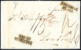 Cover "Pressburg" 1846, Brief Aus Pressburg Am 27.9. Nach London (Großbritannien), Transit Forbach, Taxiert 1 Sh 3 P - Autres & Non Classés