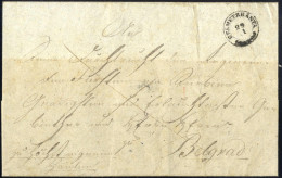 Cover "SELMETZBANYA, 28/1" 1848, Cash Paid Letter Posted From Selmetzbanya (Schemnitz, Slovakia) To Belgrad, Postmark "S - Autres & Non Classés