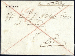 Cover "V.TOKAY", Sauber In Schwarz Abgeschlagen Auf Francobrief Vom 8.4.1823 Nach Ofen; Rückseitige Taxe "16" (Kr.) (Mü. - Sonstige & Ohne Zuordnung