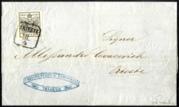 Cover 1850, Lot Zwei Komplette Ortsbriefe: A) Vom 8.4.1853 Von Triest, Frankiert Mit 2 Kr. Grauschwarz HP Type Ia, Feins - Sonstige & Ohne Zuordnung