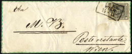 Cover 1857, Ortszierbrief (rückseitig Randprägung Und Grüner Rand) Von Wien Am 14.9. Frankiert Mit 2 Kr. Schwarz Type II - Other & Unclassified