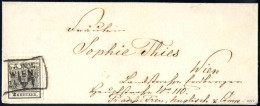 Cover 1857, Brief Von Wien Am 24. Für Die Stadt Frankiert Mit 2 Kr. Schwarz MP, ANK 2 MP - Otros & Sin Clasificación