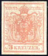 * 1850, 3 Kreuzer Maschinenpapier III B, Stumpfrosa, Ungebrauchtes Prachtstück Signiert Matl Und Ferchenbauer, Ferchenba - Autres & Non Classés