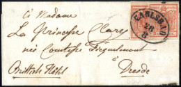 Cover 1850, Lot Fünf Briefe Nach Den Deutschen Staaten Gemäß Dem Deutsch-österreichischen Postvertrag: 1) Brief Vom 28.8 - Other & Unclassified