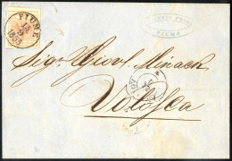 Cover 1855, Brief Von Fiume Vom 15.9. Nach Volosca Frankiert Mit 3 Kr. Rot MP, Gravurtype 2-2, ANK 3 MP - Altri & Non Classificati