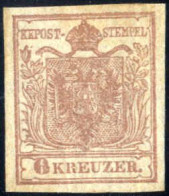 * 1850, 6 Kreuzer Handpapier Ia, Hellrotbraun, Ungebrauchtes Prachtstück Mit Vollem, Frischem Und Quarzlampenreinem Orig - Sonstige & Ohne Zuordnung