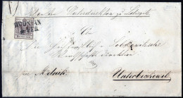 Cover 1851, Brief Von Wodnian (RL-R Müller 30 Punkte) Vom 4.2. Nach Unterberkowitz Frankiert Mit 6 Kr. Braun I Type HP M - Otros & Sin Clasificación