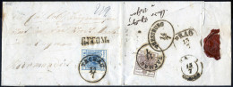 Cover 1855, Eingeschriebener Brief Von Tachau Vom 11.7. Nach Wagram Frankiert Vorderseitig Mit 9 Kr. Blau Und Rückseitig - Autres & Non Classés