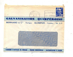 Lettre Flamme Quimpere Fete Entete Galvanisation - Oblitérations Mécaniques (flammes)