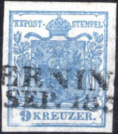 O 1850, 9 Kr. Dunkelgraublau In Type I, P154, VP 1 Aus Der Z III, Bst. 170, Leicht Unterlegte Mitte, Index 13, Gestempel - Altri & Non Classificati