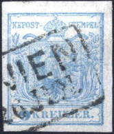 O 1850, 9 Kreuzer Himmelblau In Type I, P331, VP 1 Aus Z III, Bst. 179, Tiefe 9, Index 10, Gestempelt, Befund Weissenbic - Sonstige & Ohne Zuordnung