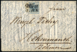 Cover 1850, WIEN 3.JUN., L2 Stempel Auf Mit 9 Kr. Frankiertem Faltbrief, Geschrieben Am 1.6.1850., Nach Hohenmauth, Atte - Andere & Zonder Classificatie