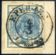 Piece 1854, 9 Kr. Blau MP Type IIIa Auf Briefstück, Gut Gerandet Und Klar Mit Einem Vollständigen Abschlag Des Zierzweik - Sonstige & Ohne Zuordnung