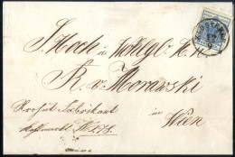 Cover 1855, Brief Von Klösterle Vom 12.9. Nach Wien Frankiert Mit 9 Kr. Blau HP, ANK 5 HP - Other & Unclassified