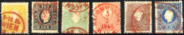 O 1859/60, Kompletter Satz Aus Sechs Werte In Type II, Mit Roter Abstempelung, ANK 10 II / 800,- - Autres & Non Classés