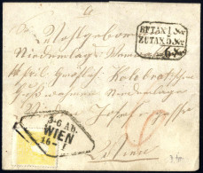 Cover 1862, Brief Von Wien Am 16.1. Nach Wien Frankiert Mit 2 Kr. Gelb Type II, Als Ortsbrief Unterfrankiert Und Mit Wie - Otros & Sin Clasificación