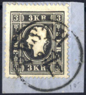 Piece 1858, Briefstück Mit 3 Kr. Schwarz Type Iax Entwertet Pesth, ANK 11 Iax - Sonstige & Ohne Zuordnung