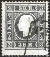 O 1858, Kaiserkopf Nach Links, 3 Kr. Grauschwarz Type I - Beide R Normal, Kurzer Andreaskreuzansatz Unten, Attest Matl,  - Sonstige & Ohne Zuordnung