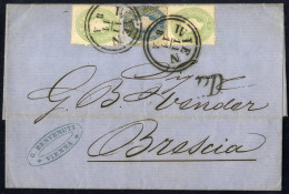 Cover 1862, Kaiserkopf Nach Rechts, 2x3 Kr Grün Und 15 Kr Blau (diese Wiederverwendet Als Postbetrug), Von Wien Am 11.11 - Otros & Sin Clasificación