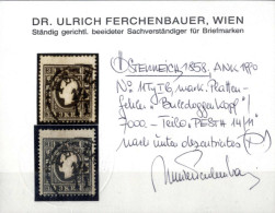 O 3 Kreuzer Schwarz, Type Ib, BULLDOGGENKOPF, Gestempelt, Nach Unten Dezentriert, Befund Dr. Ferchenbauer, Kat. 11 I Az  - Sonstige & Ohne Zuordnung