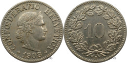 Suisse - Confédération Helvétique - 10 Centimes 1908 B - SUP/AU58 - Mon5892 - 10 Rappen
