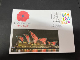 6-5-2024 (4 Z 17) Sydney Opera House Commemorate The 11th November (Red Poppies) - Briefe U. Dokumente