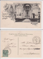 Italia 1910 Annullo Graglia Santuario Bagni Novara Su Cartolina Souvenir Interno Della Chiesa - Poststempel